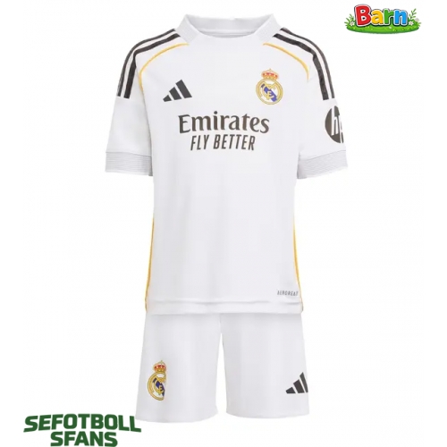 Real Madrid Hemmaställ Barn 2025-26 Kortärmad (+ Korta byxor)